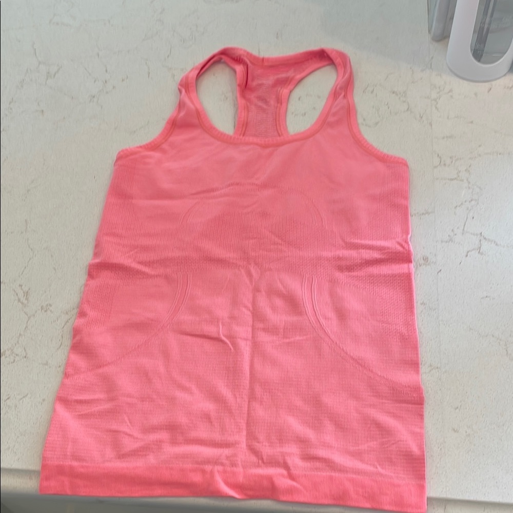 Lululemon Athletica Orange Fitted Tank Top